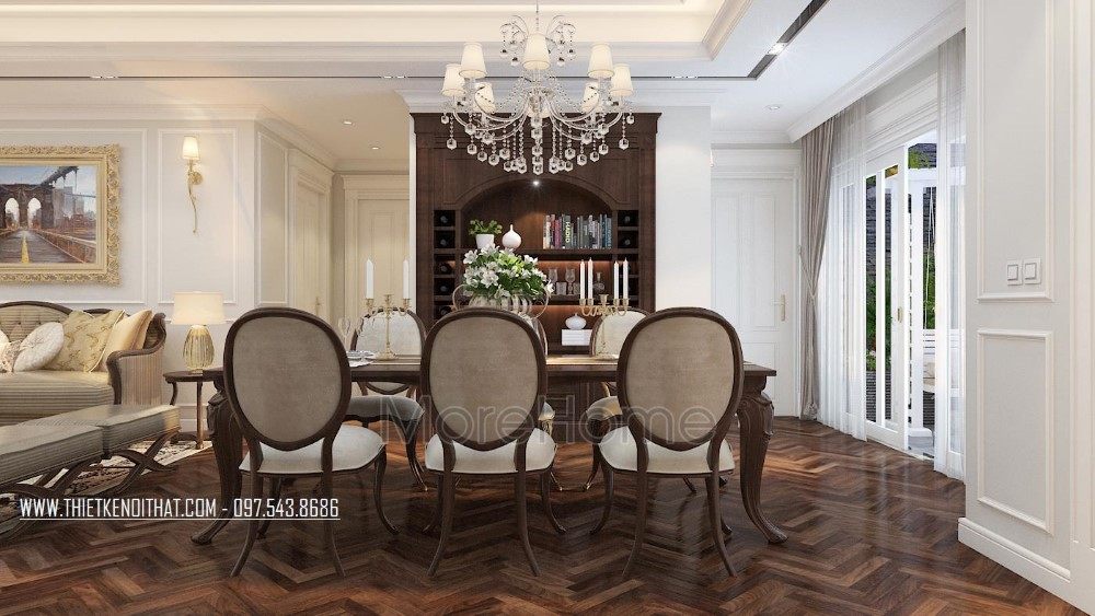 Thiết kế nội thất phòng ăn chung cư Hei Tower